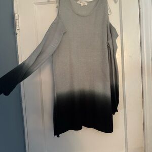 Vince Camuto Gray Knit Cold Shoulder Sweater